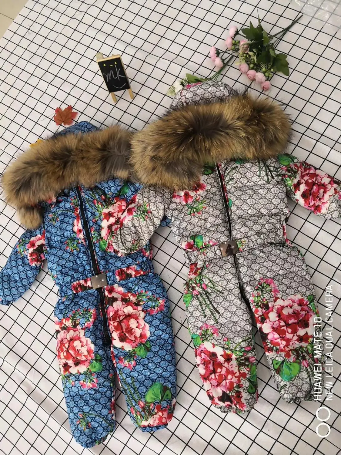 

Children Down Jackets Winter Girls Down Jumpsuits Boys Down Jackets Snow-wear Children Down Jacket Natural Fur Belt Jumpsuit