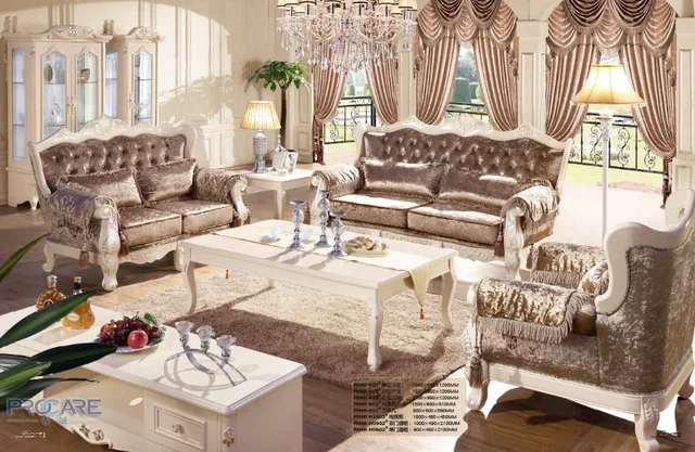 European style brown armchair sofa set living room