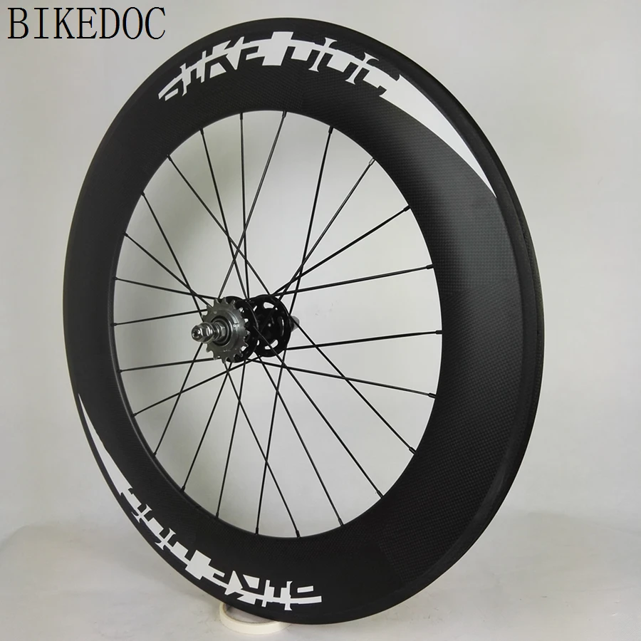 BIKEDOC 700C Углеродные колеса 88 мм с фиксированным зубчатым колесом Трубчатые 3K