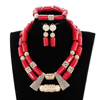

New Arrival! african coral beads jewelry set red african wedding coral beads jewelry set Free Shipping JB073