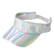 Мужская Женская мода блестящая Лазерная PU солнцезащитный козырек Хип-хоп Танцевальная Спортивная одежда для гольфа, тенниса Ajdustable серебряный черный розовый