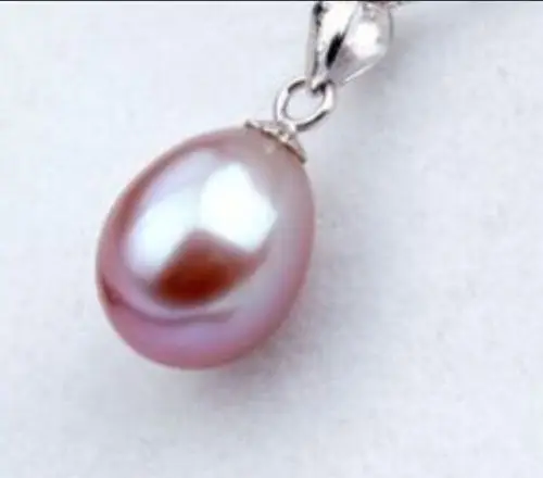 CHARMING 10-12MM NATURAL SOUTH SEA LAVENDER DROP PEARL PENDANT 925silver NECKLACE | Украшения и аксессуары