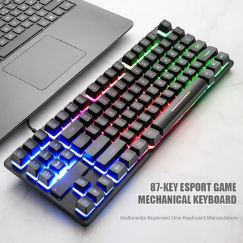 

87 Key Gaming Keyboard Mechnical Backlight Waterproof Ergonomic Durable Keypad LSMK99