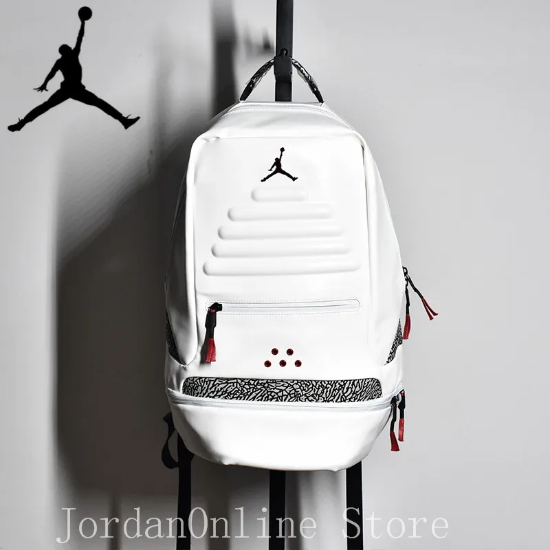 

Original Jordan Retro AJ3 Sport Bags Men Women Bookbag Climbing Laptop Bag Sport-Backpack Quality Couple Bag White Color