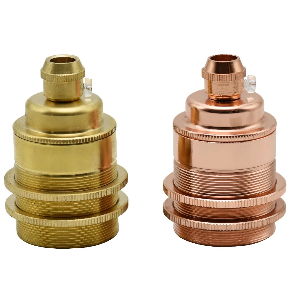 E27 UL Brass Lamp Holder Pottery and Porcelain Screw Bulb Socket