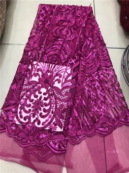 

African Stones Lace Fabric 2019 High Quality Lace French Net Embroidery Tulle Lace Fabrics For Nigerian Party Dress