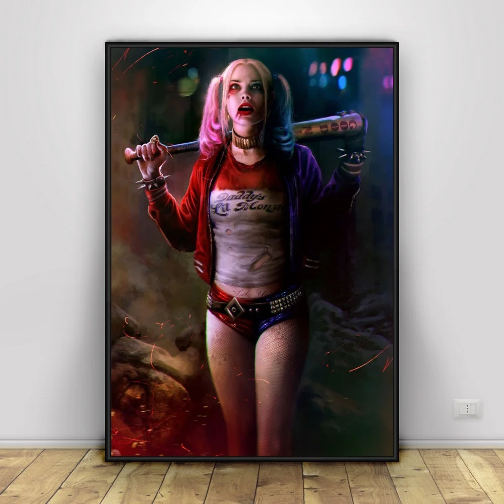Margot Robbie as Harley Quinn обои для отряда самоубийц Шелковый плакат высокого разрешения