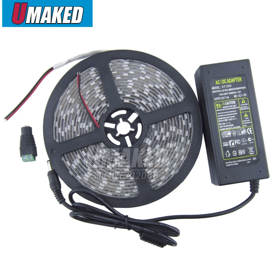 5 м SMD3528 120 светодиодный s/m DC12V водонепроницаемый светодиодный гибкая бордовый+ 12 V 4A адаптер трансформатора светлый праздник, Рождество света