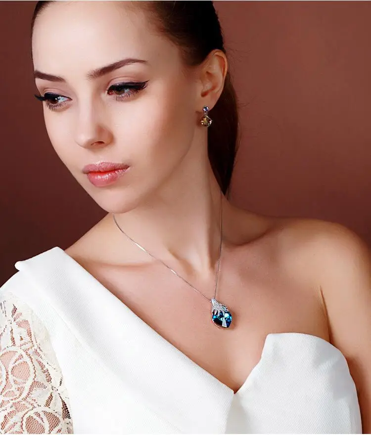 Корейское модное блестящее хрустальное ожерелье с подвеской в виде сердца, романтическое свадебное ювелирное изделие, милое дерево, стразы, ожерелье и подвески для женщин