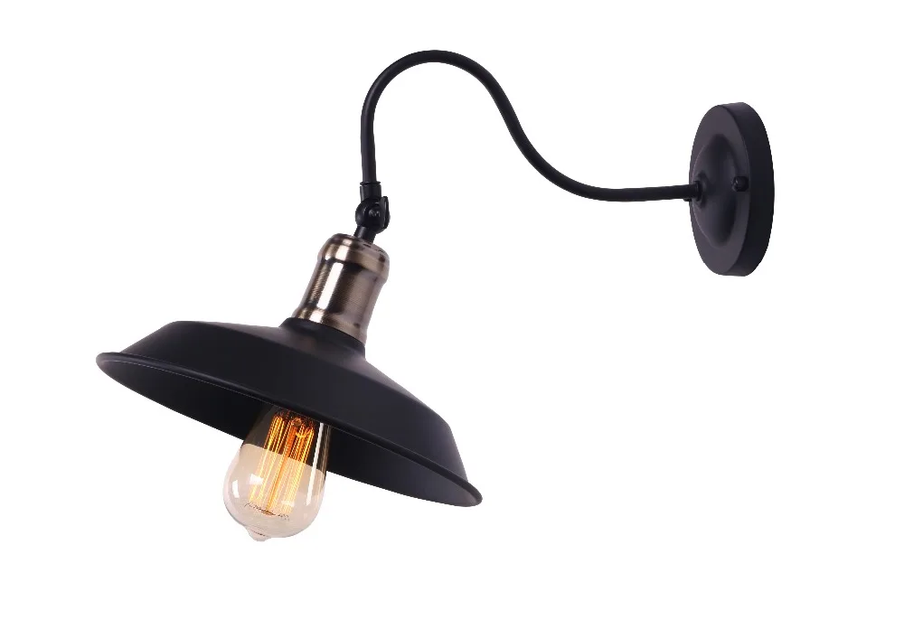 Adjustable angle Retro vintage ancient Vintage led wall lamps personalized umberlla black shade Antique wall light ZXX0002
