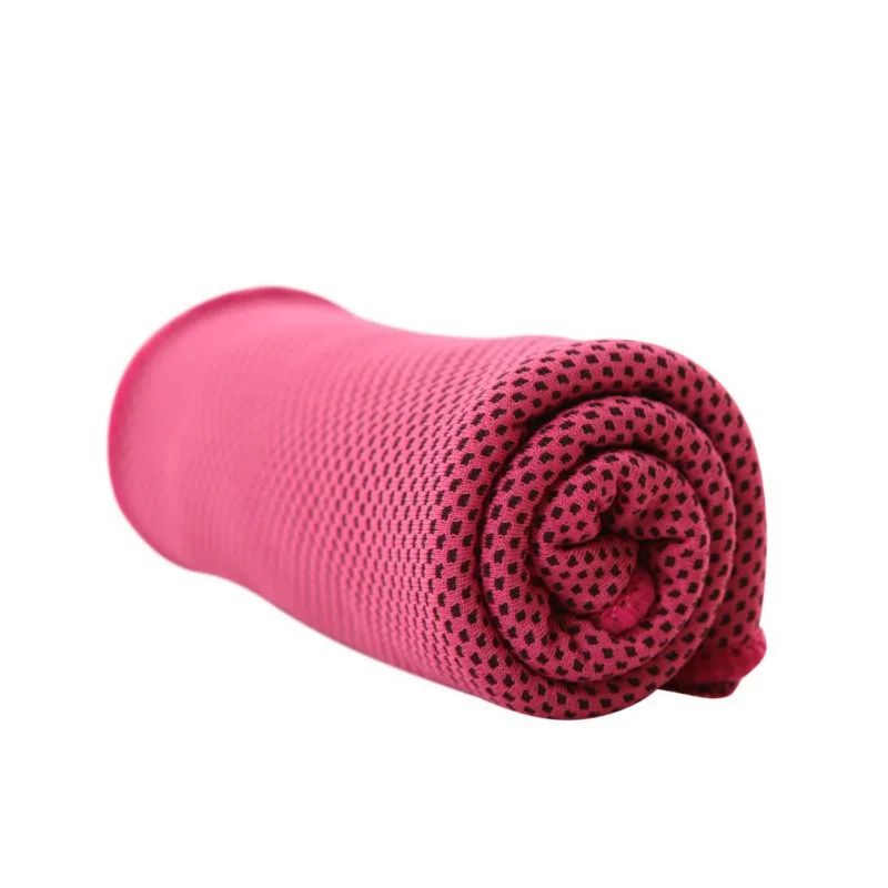 100*30 см ледяное полотенце полезное стойкое полотенце для мгновенного охлаждения тепловое облегчение многоразовое охлаждающее полотенце холодное полотенце - Цвет: Розовый