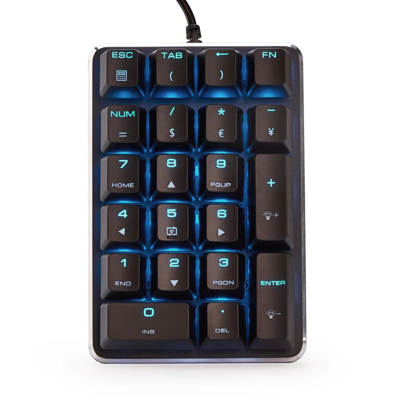 

21 Keys Magicforce Wired Blue LED Backlit USB Ergonomic Mechanical Numeric Keyboard illuminated For Laptop Computer New 2017