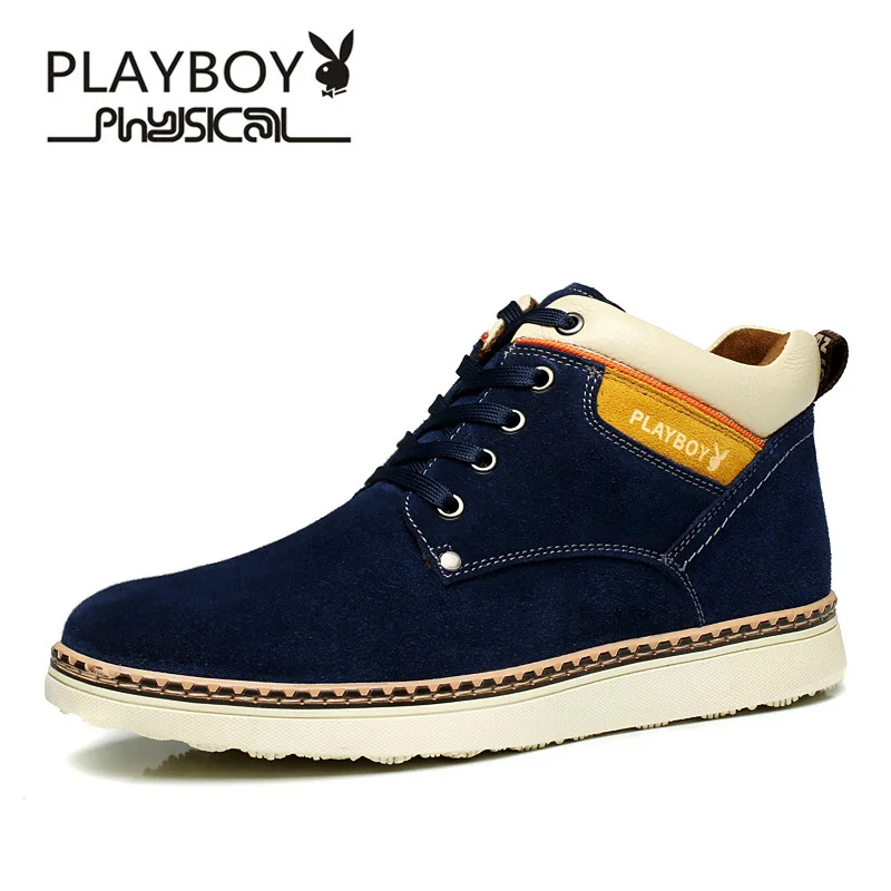 Playboy/Лидер продаж; Новая модная мужская обувь; новинка года; теплые зимние ботинки на высокой толстой подошве с добавлением шерсти; уличные теплые ботинки; DS67140