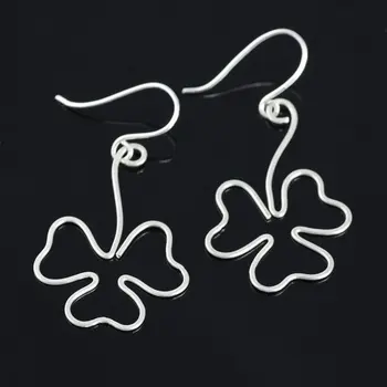 

PINJEAS wire wrapped clover dangling earring Drop earrings lucky earrings Bridesmaid gifts handmade long earring jewelry