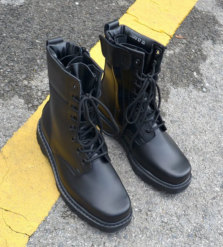 Homens Outono Couro E Militares Táticas Especial Combate Botas Inverno Formação Dos De Segurança Deserto Preto 4Tw4H0q