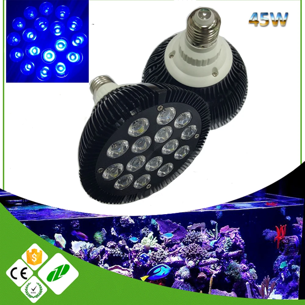 

Black shell Par38 LED Aquarium light led pet Lighting fish tank lamp plant bulb 45W/54W for saltwater marine coral reef