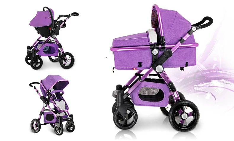 Европейский склад! Алюминиевые Детские коляски 3 в 1, детская коляска с четырьмя колесами, складная коляска для новорожденных,, подарки
