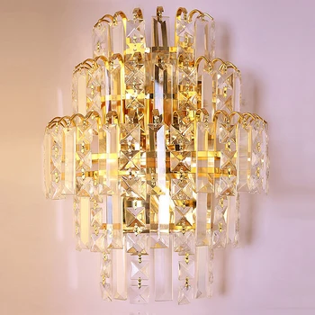 

Gold Crystal led Wall Sconces Lamps for Bedroom Living Room Bedside Bathroom Closet Night Light Modern Luxury Wall Light
