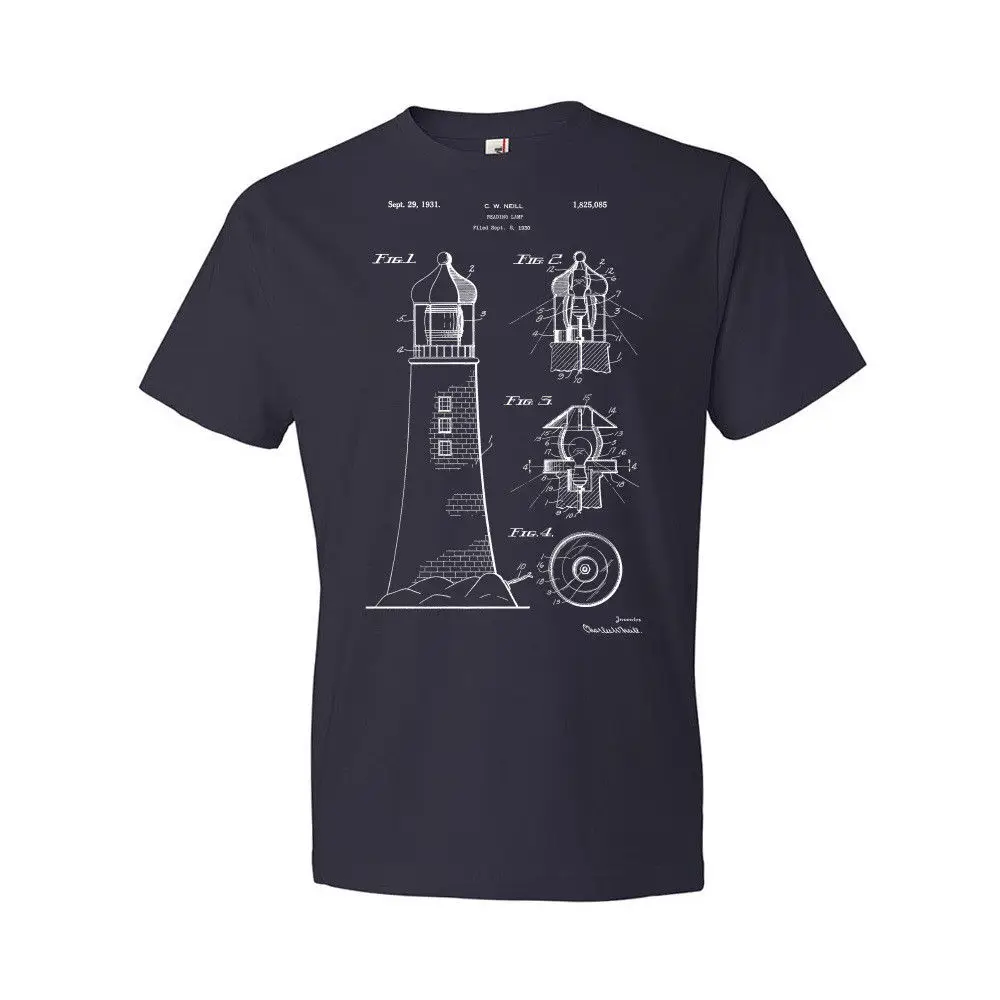 

Lighthouse Nautical T-shirt Light House Maritime Navigation Sailing Boat 2019 Fashion Brand Men's Tops StreetWear T-shirt