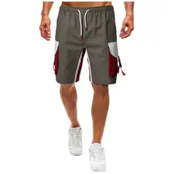 Мужские шорты летние однотонные пляжные шорты с несколькими карманами прямые мужские брюки летние дышащие хлопковые бермуды повседневные
