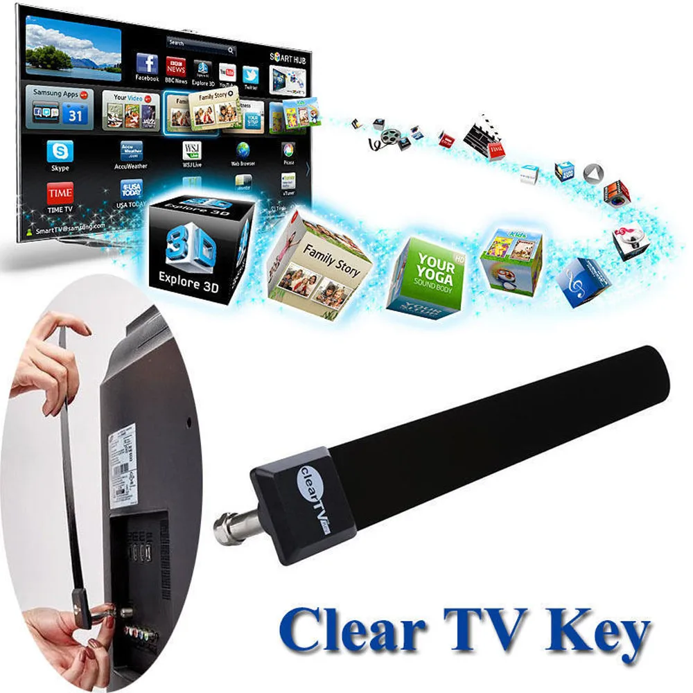 

Clear TV Key HDTV FREE TV Digital Indoor Antenna 1080p Ditch Cable As Seen on TV drop shipping 0830