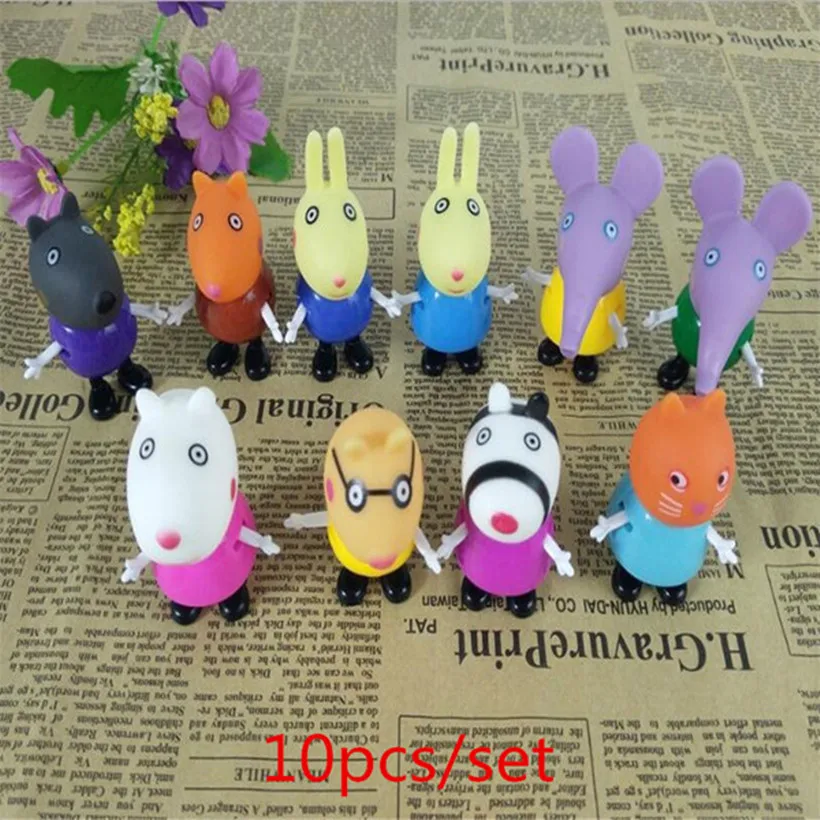 

Original Peppa Pig George Dad Mom Family Pack Action Figure Pelucia Toys For Children Gifts