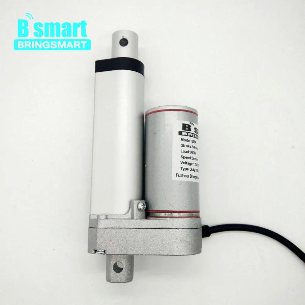 

Bringsmart IP65 SRA Electric Linear Actuator 2 inches Mini Motor DC 50mm Stroke 900N 90KG Load Tubular Motor Drive Pusher