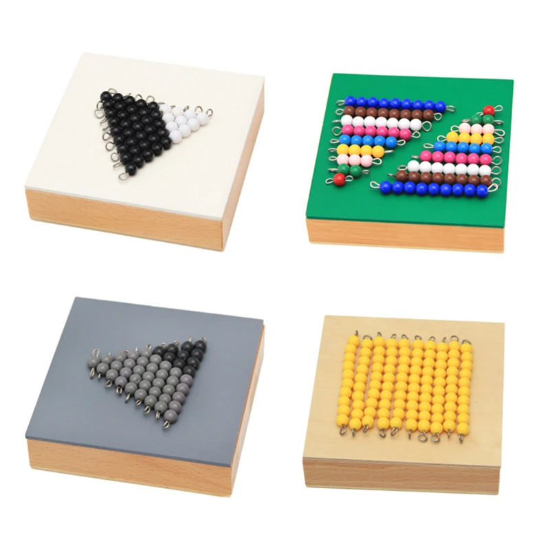 High Quality Montessori Material Mathematics Toys Subtraction Snake Game 12*12*8CM Wooden Box Plastic Colorful Beads Math Toys