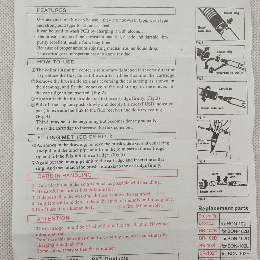 Паяльная флюсовая ручка BONPEN BONKOTE BON-102 циклическое использование инструменты для вставки флюс ручка для пайки