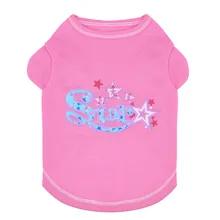Рубашка с рисунком «Собаки» однотонные розовые подстилка для животных для маленьких собак и кошек сезон: весна–лето Щенок Одежда для питомца футболки свободные блузки домашних животных XS~ L F130