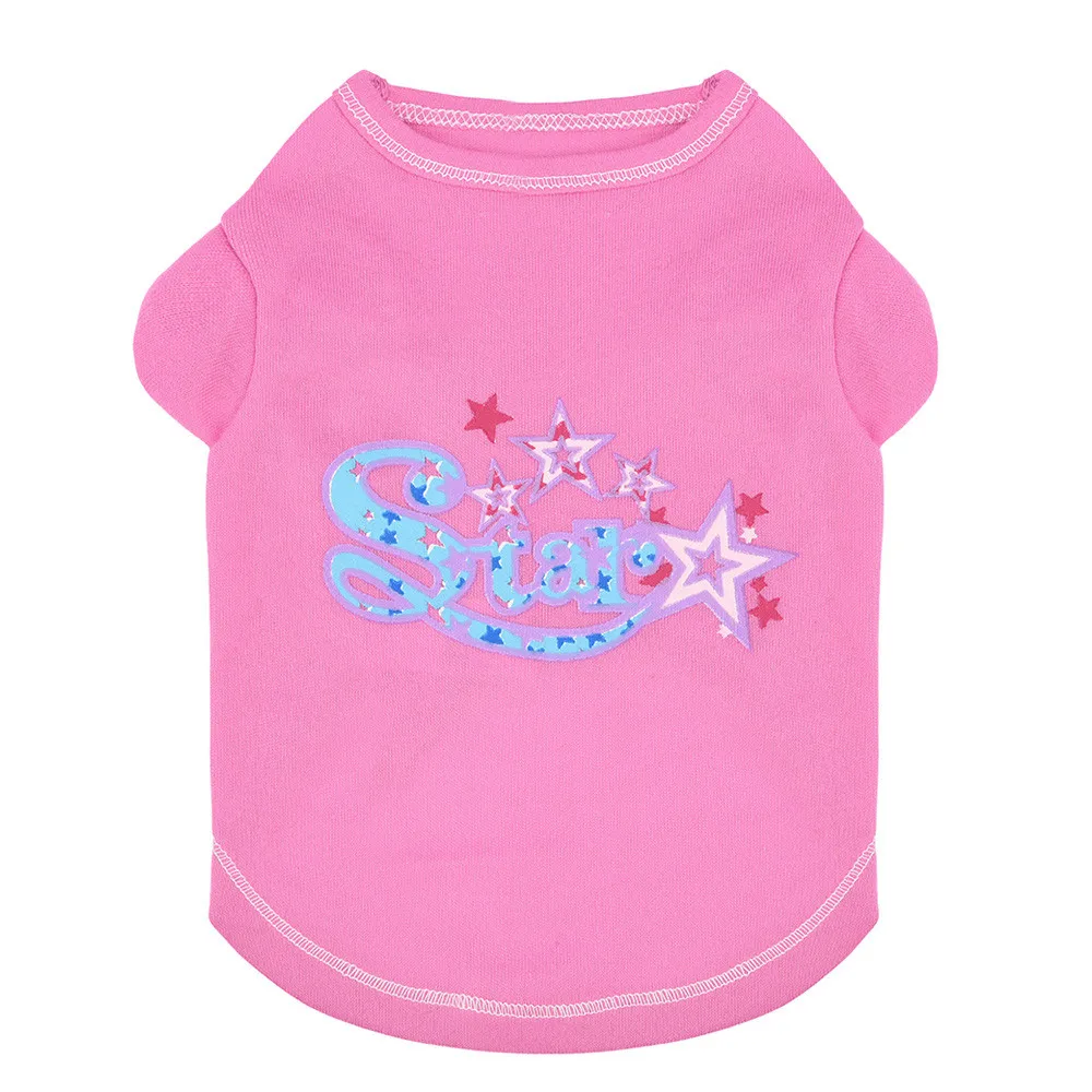 Dog Shirt Solid Pink Pet Cloth For Small Dogs Cat Spring Summer Puppy