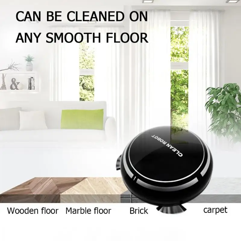 2 In 1 USB Rechargeable Floor Sweeping Robot Dust Catcher Intelligent Auto-Induction Floor Sweeping Robot Vacuum Cleaning Mop