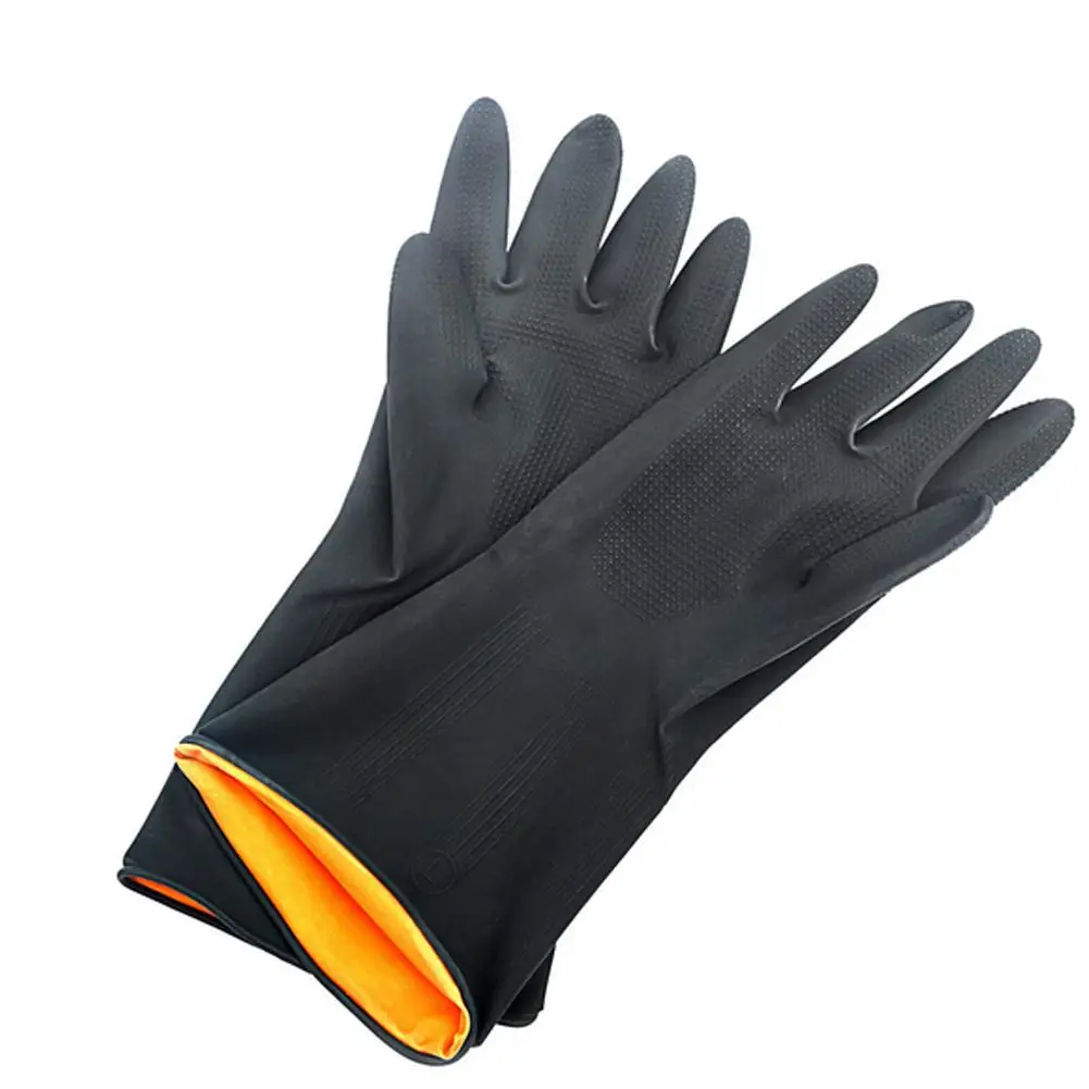 1 Pair Emulsion Chemical Resistance Industry Long Rubber Gloves Acid