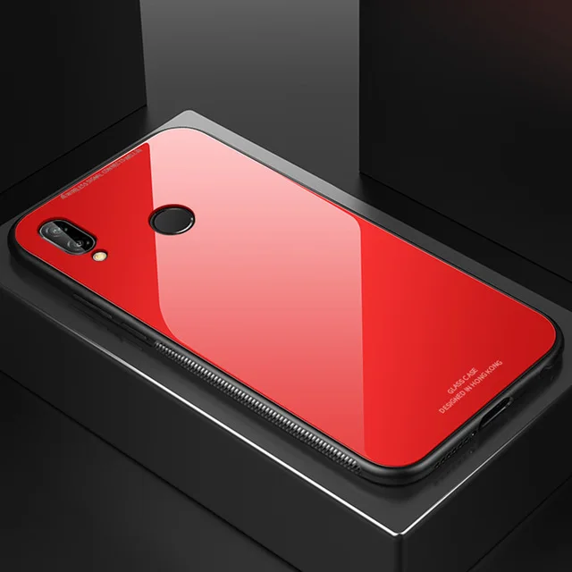 Роскошный стеклянный чехол для Xio mi Red mi Note 8 7 Pro Red mi 7A K20 GO, силиконовая рамка+ стеклянная крышка для Xio mi 9 SE mi 9 Lite 9T A3 Play - Цвет: Red