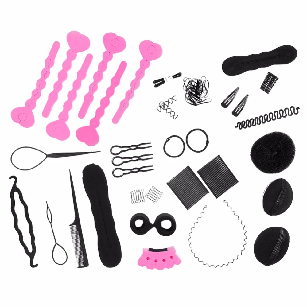 

Lisli 20 pieces/lot Lady Styling Base Accessory Hair Design Styling Accessory Maker Pads Hairpins Clip Donut Tool Kit 03S0040