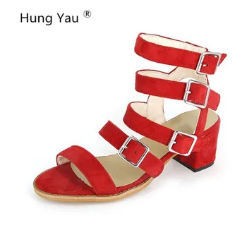 

Summer Boots Shoes For Women Square Toe Hollow Ankle Strap Low Heel Short Boots Lady Fashion Cool Boots Sandals Plus Size 35-43