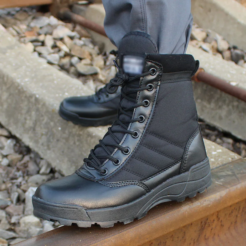 Swat Us Military Leather Combat Boots For Men Combat Bot Infantry Tactical Boots Askeri Bot Army Bots Army Shoes Outdoor Work Aliexpress