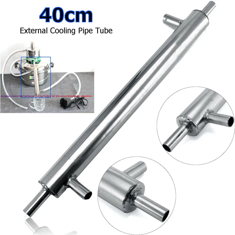 Охладитель для пивоварения, конденсатор дистиллятора, 304 нержавеющая внешняя охлаждающая трубка для домашнего пивоварения, водки, виски, вина