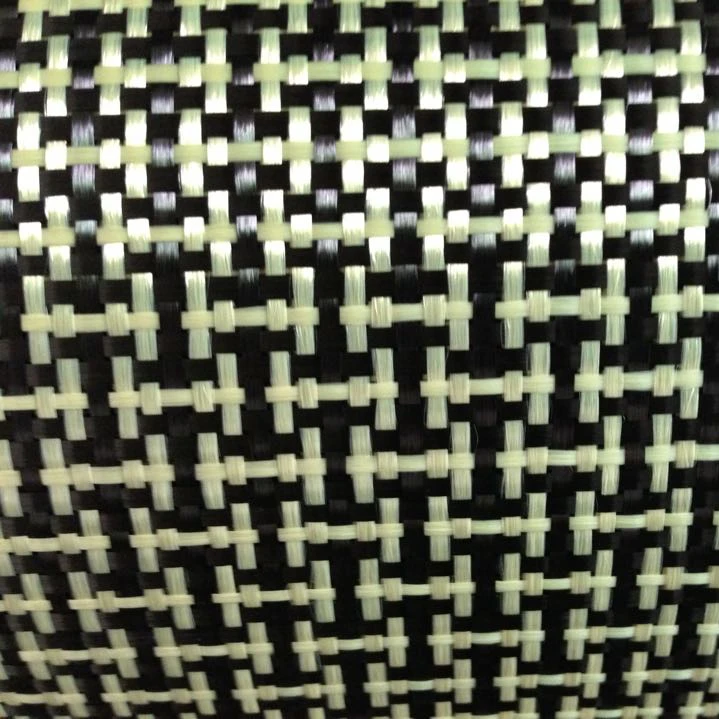 1100D / 3K 200gsm I Weave Yellow Kevlar & Carbon fiber mixed Fabric
