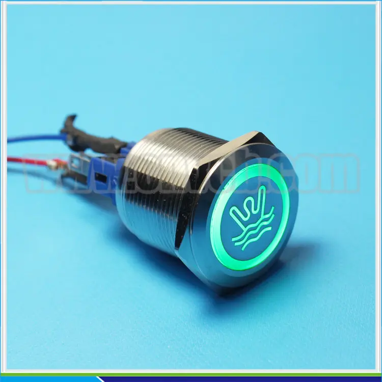 

ABBEYCON Customized logo and ring illuminated 22mm ON OFF stainless steel IP67 push button switch for car /truck/marine