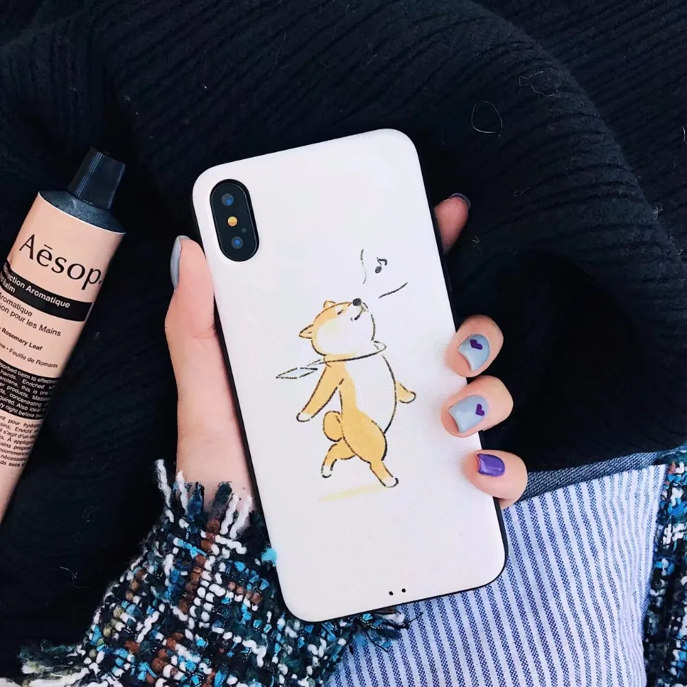 Чехол для телефона с собачкой Apple iPhone X 6 S 7 8 Plus Fundas Puppy Akita мягкая задняя крышка из