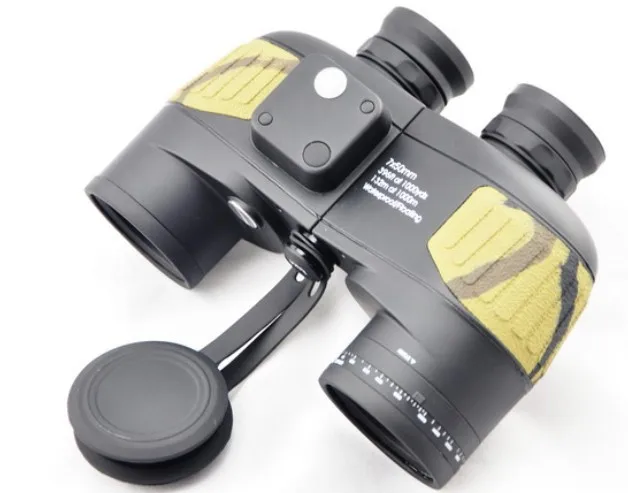 High power professional waterproof military day and night font b binoculars b font 7X50 with compass