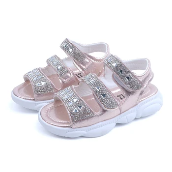 

Kids Summer Sandals Toddler Girl Shoes Leather Princess Sandals Rhinestones Little Girls Shining Shoes Jelly Sandals For Girls
