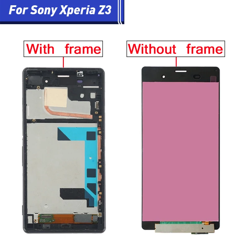 5 2 &quotдля SONY Xperia Z3 ЖК дисплей сенсорный экран с рамкой для двойной D6603 D6633 D6653