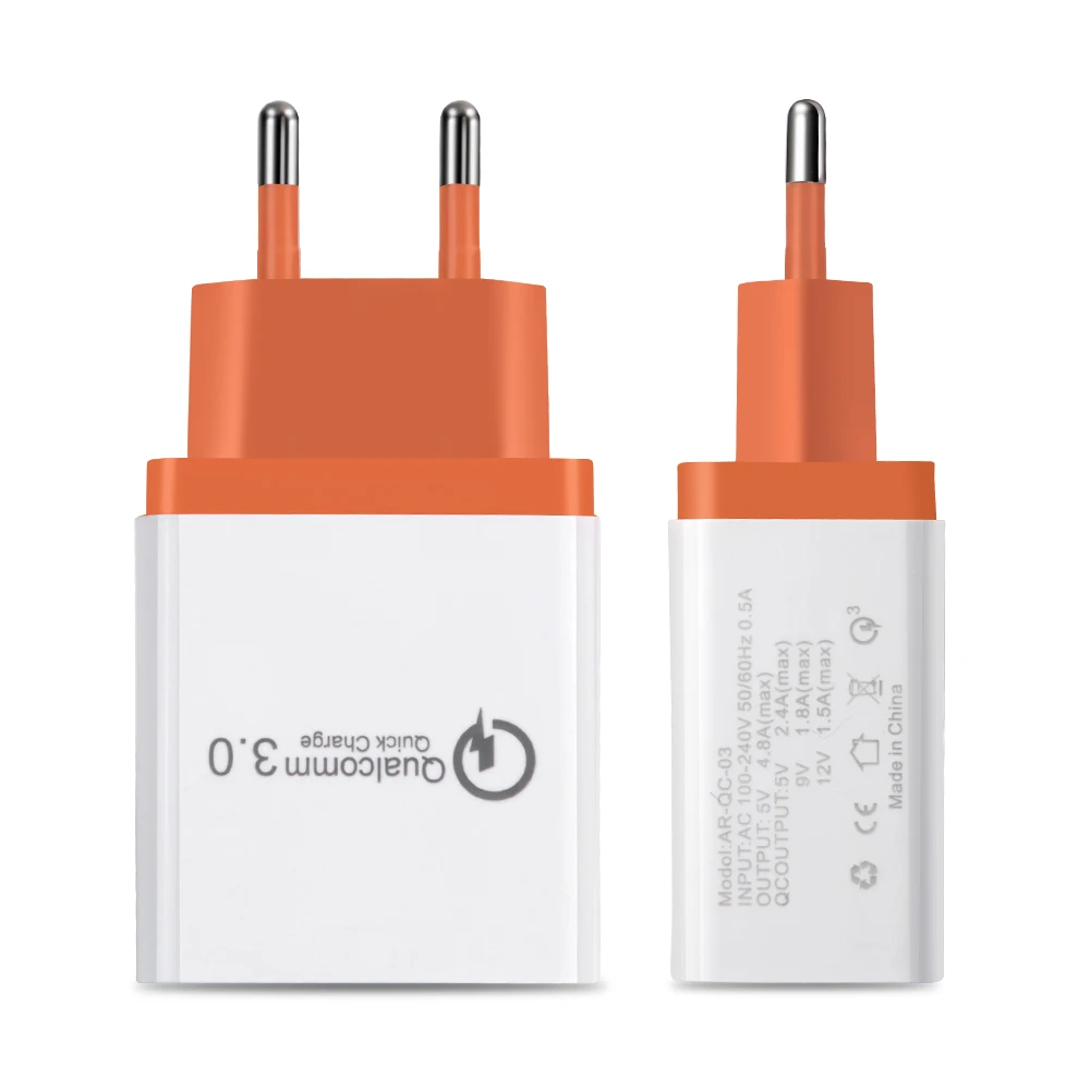 18 W سريعة تهمة 3.0 سريع USB شاحن آيفون 8 XS سامسونج Xiaomi huawei السفر الحائط الاتحاد الأوروبي الولايات المتحدة التوصيل مهايئ شاحن الهاتف المحمول