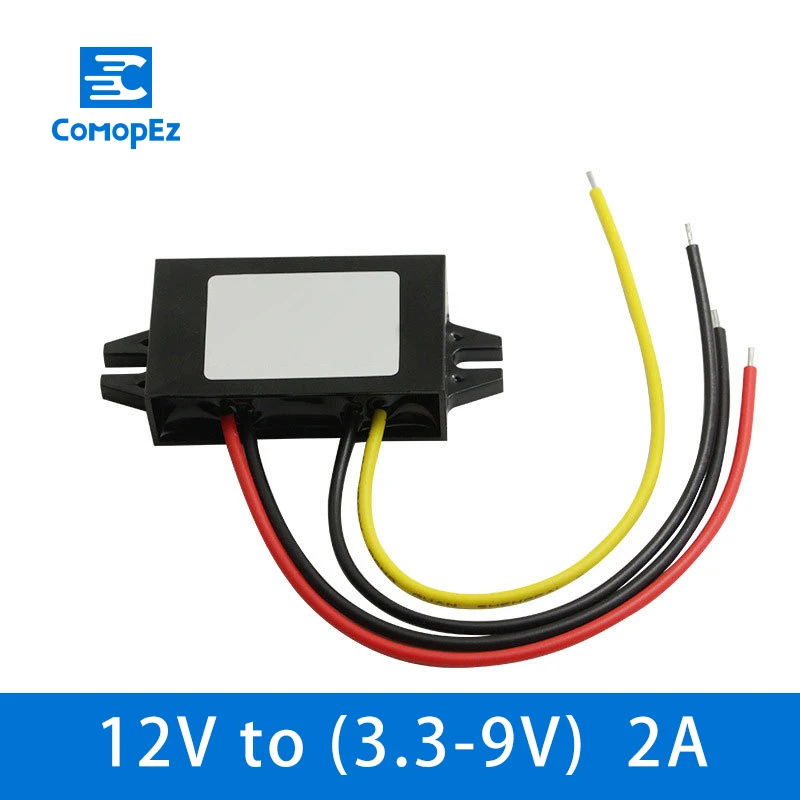 

Voltage Converter 12V to 3.3V 3.7V 4.2V 5V 6V 7.5V 9V 2A Car Power Supply IP67 Waterproof DC Step-down Buck Module Converters