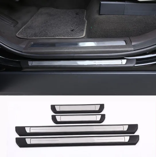 

Car Outside Door Sill Scuff Threshold Protector Plate For Land Rover Discovery 5 LR5 2017 Car Accessory Styling 4Pcs/set
