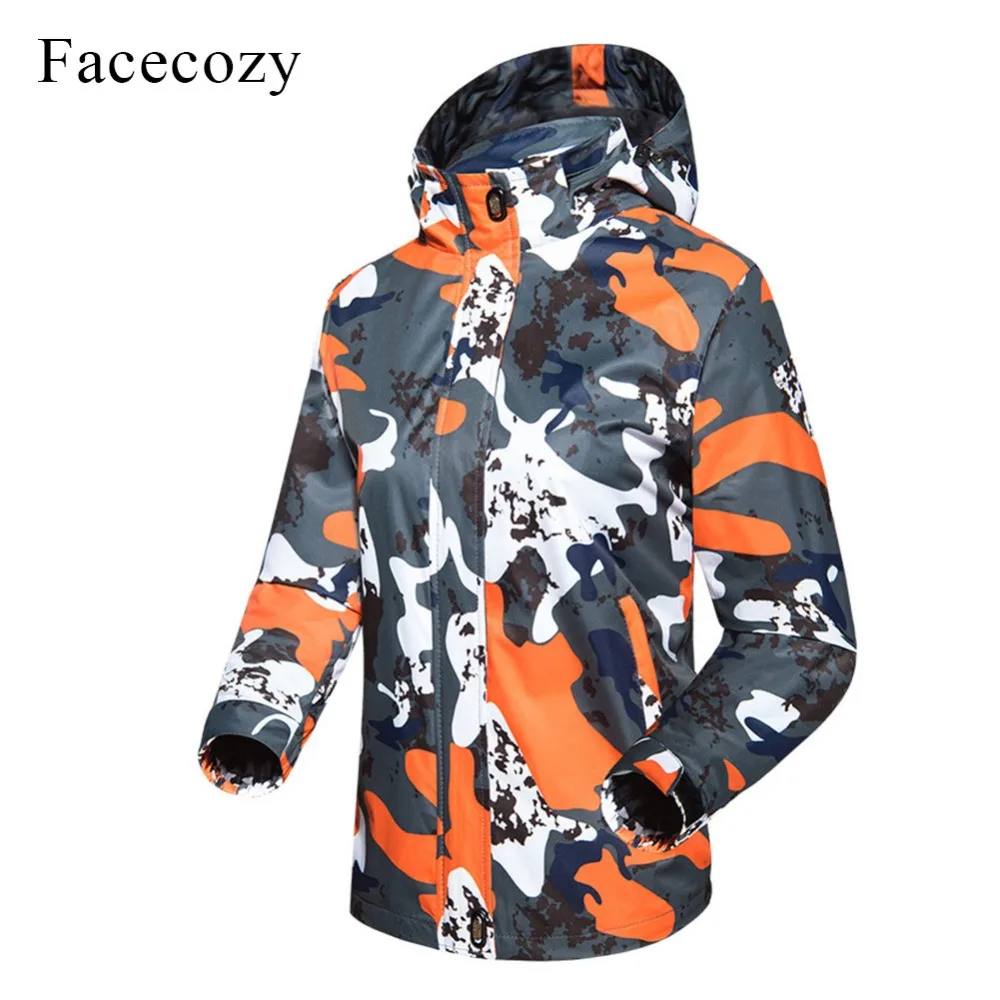 Facecozy Мужская и Женская Весенняя куртка для походов флисовая камуфляжная