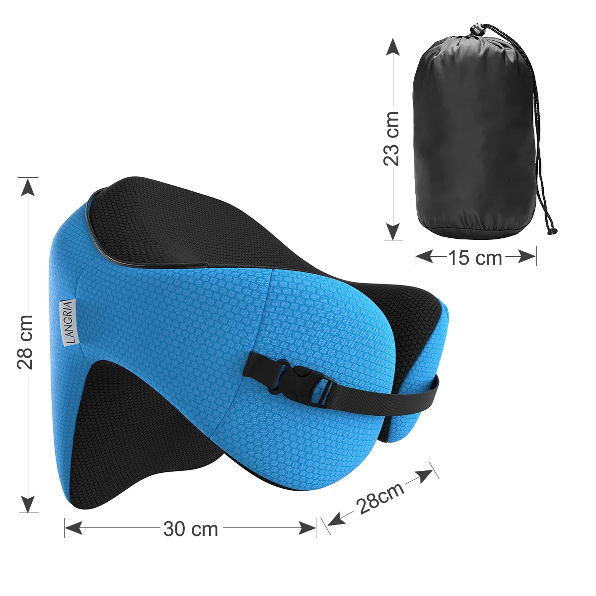 LANGRIA парная подушка для путешествий из пены с эффектом памяти со съемным капюшоном регулируемый размер шеи переносная подушка для путешествий на шею для самолета автомобиля