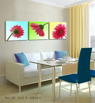 

Beautiful Pink Daisy Modern Abstract Giclee Print on Canvas High Definition Wall Art Flower Picture For Living Room Decorative
